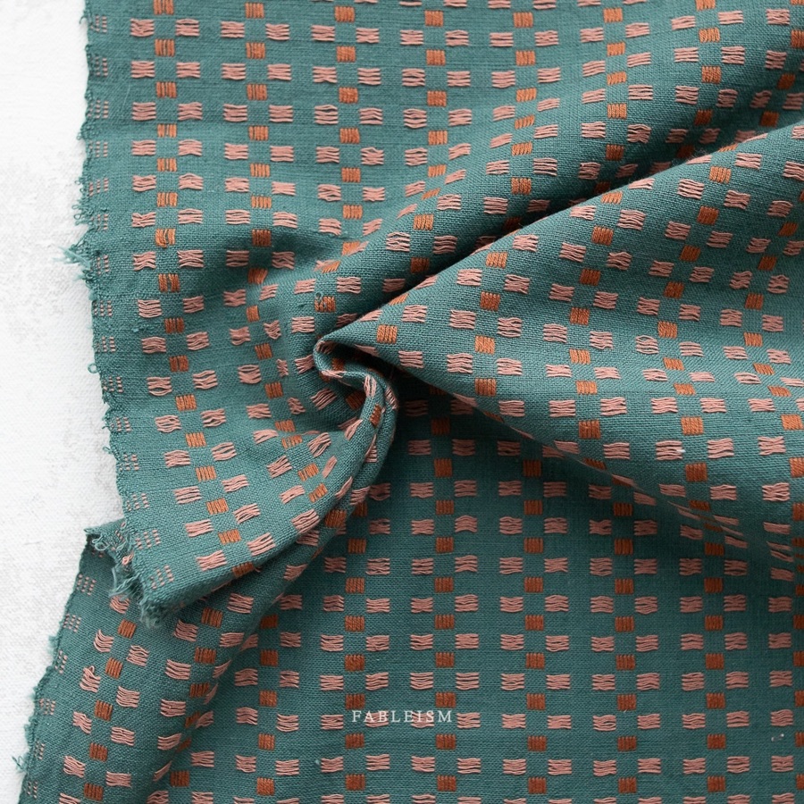 Fableism -Canyon springs -basketweave in teal