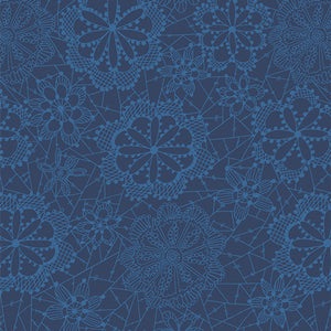 Art Gallery fabrics -True Blue -lace in bloom celestial