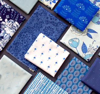 Art Gallery fabrics -True Blue -Painted Porcelain