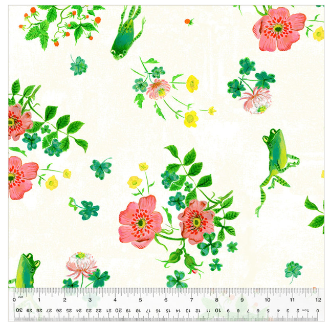 Heather Ross -By Hand- Frogs Spring