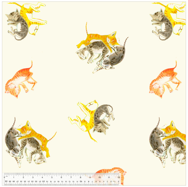 Heather Ross -By Hand- Barn Kittens  in Ivory
