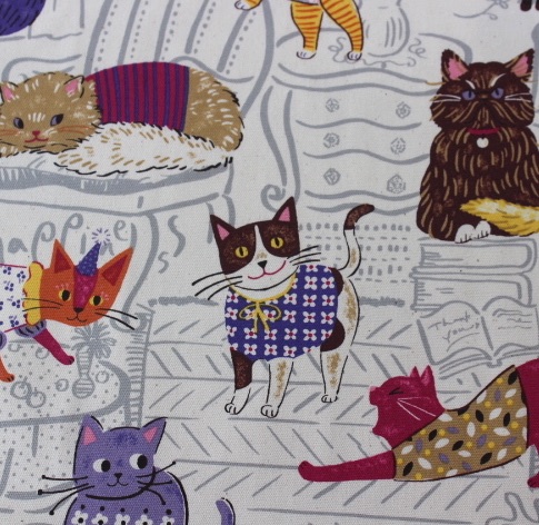Kokka Japan, Powerful cats on white CANVAS weight