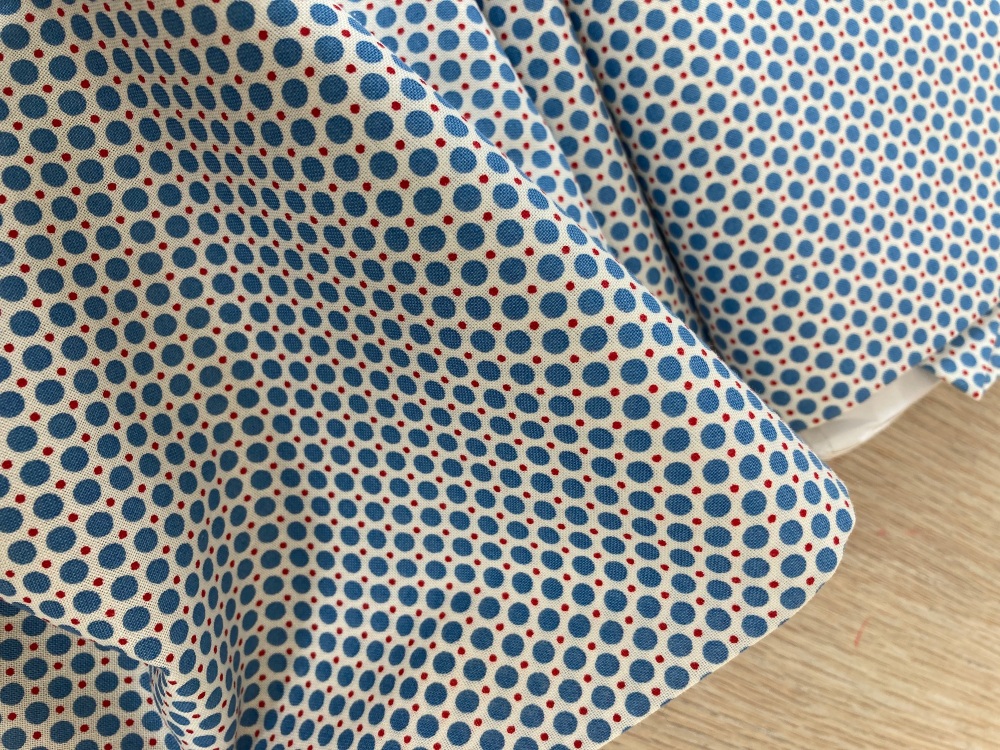 Lecien Retro 30's Child Smile - Circle Garden- blue spot