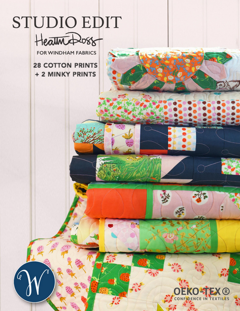 Heather Ross -Studio Edit, Gnomes on yellow