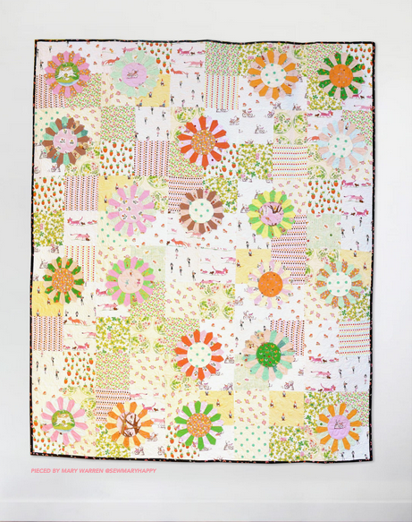 Heather Ross -Studio Edit, Gnomes on blue