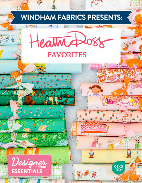 Heather Ross -Studio Edit, girls in trees on pink