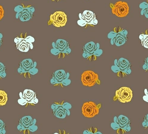 Heather Ross -Far Far away 2 roses in smoke