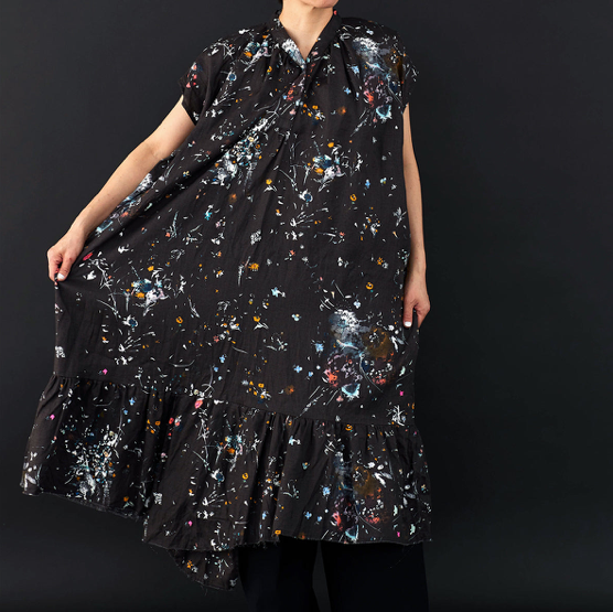 Nani Iro Encounter LINEN  sheeting in dark GREY