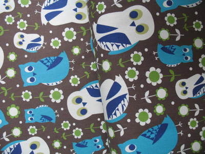 Kokka Quirky owls in blue and white