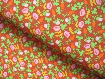 Heather Ross Briar Rose flower calico in brown