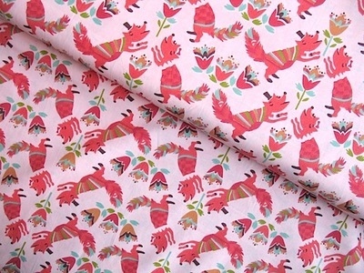 Birch Fabrics 'yay day' lovely fox- ORGANIC  