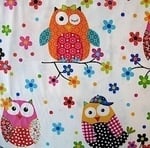 Stof owls on a date on white