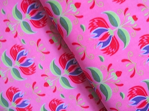 Dutch baby corduroy lotus flower on pink WIDE