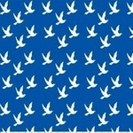 Copenhagen Print Factory ORGANIC doves on navy