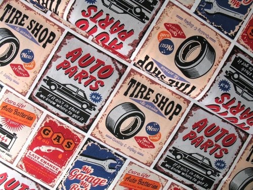 STENZO Cotton Poplin 'my garage, my rules' on Okotex standard 100- WIDE