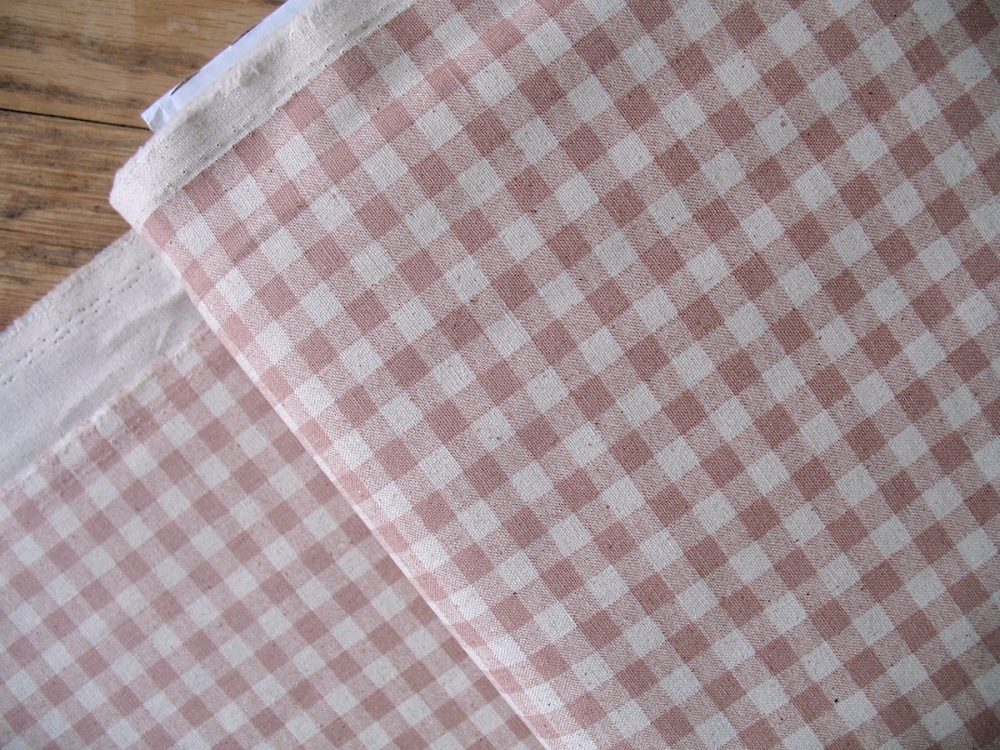 Sevenberry natural gingham print pink on heavier weight 