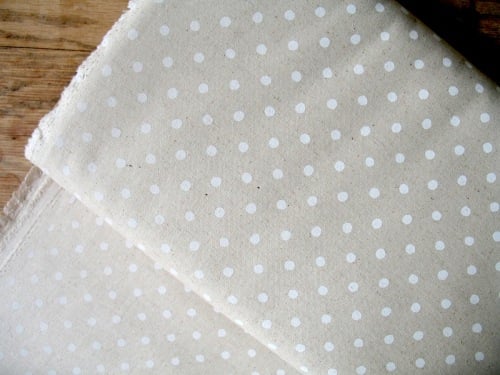 Sevenberry white 5mm spot on natural linen mix