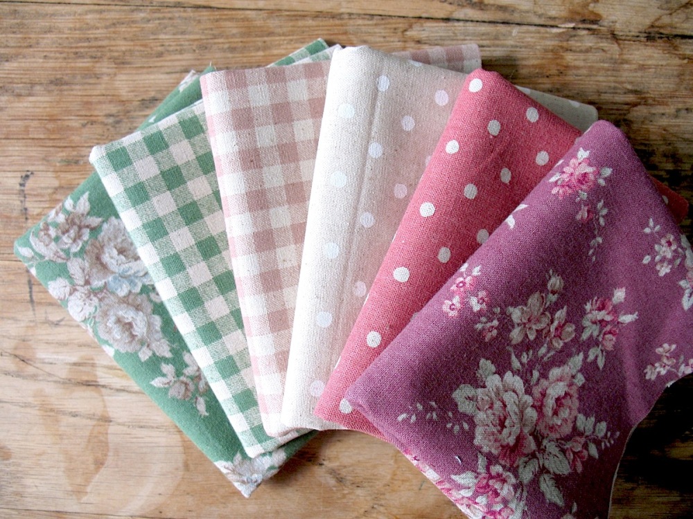Mini Cloth Stack japanese floral linen mix 