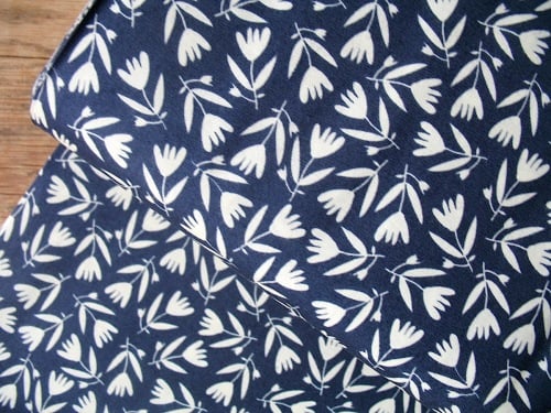 Carolyn Gavin Petite Fleur tulips on navy ORGANIC