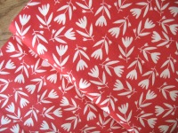 BOLT END - Carolyn Gavin Petite Fleur  tulips on red ORGANIC  