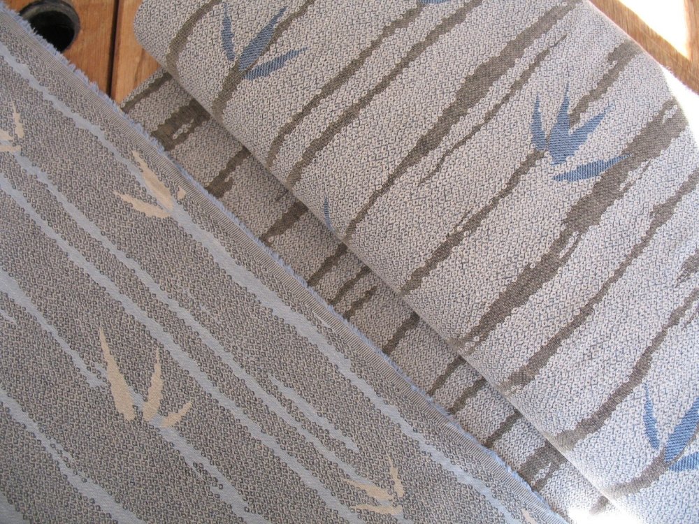 Double Weaved jacquard Japanese bamboo in greys and blues 