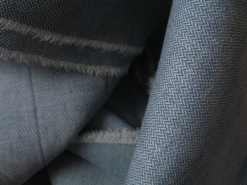 Robert Kaufman Bradford Herringbone twill linen mix -BLUE (wide)