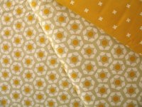 Rashida Coleman - Hale -Moonlit marigold hexies on grey 