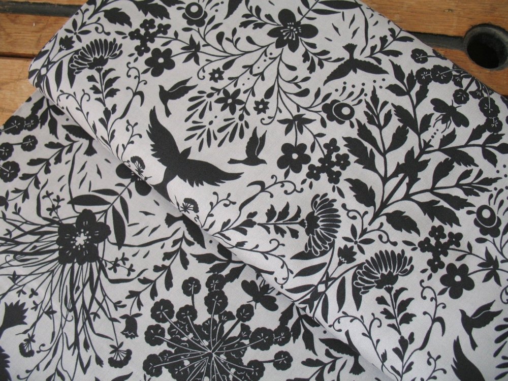 Jennifer Sampou scene in black on grey charcoal