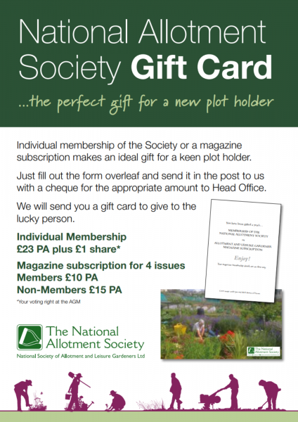 Give a National Allotment Society Gift Card here.