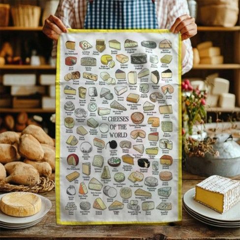There's a Cheeses of the World Tea-Towel