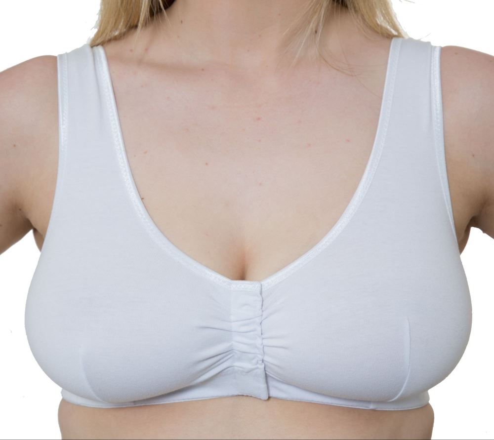 CB222V - 24 VELCRO FRONT FASTENING COTTON BRAS - only £3.60