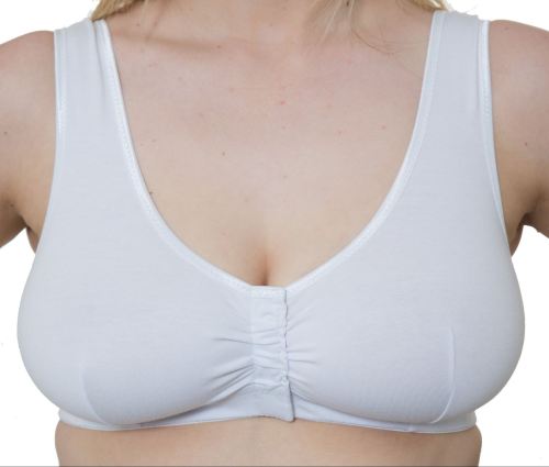 CB222V - 48 VELCRO FRONT FASTENING COTTON BRAS - only £3.50