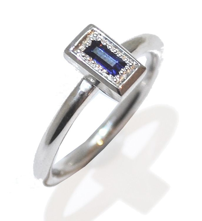 Starflower Proposal Ring, unusual handmade iolite gemstone ring