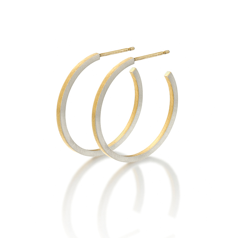Contrast Gold Hoops Earrings (Medium)