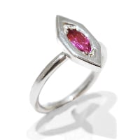 Pink tourmaline handmade silver ring