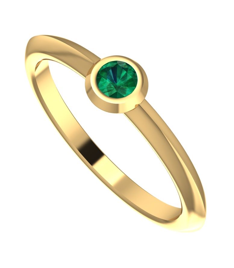 Simple and minimal emerald gemstone ring