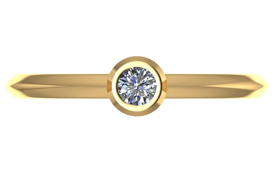 Lucy. Diamond and Yellow Gold Engagement Ring