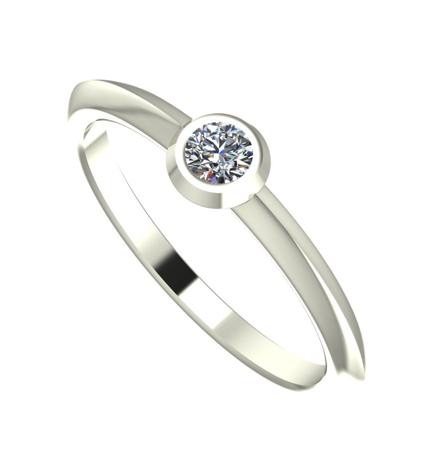 Lucy. Diamond and White Gold contemporary engagement ring
