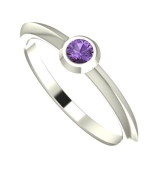 Lucy, Violet Sapphire and White Gold Engagement Rings