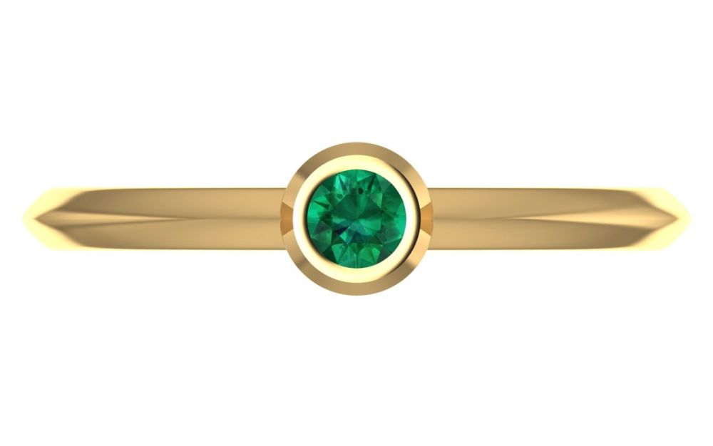 Lucy, Yellow Gold and Emerald Engagement Ring