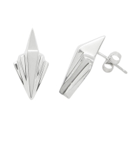 Small Art Deco Style Silver Earrings