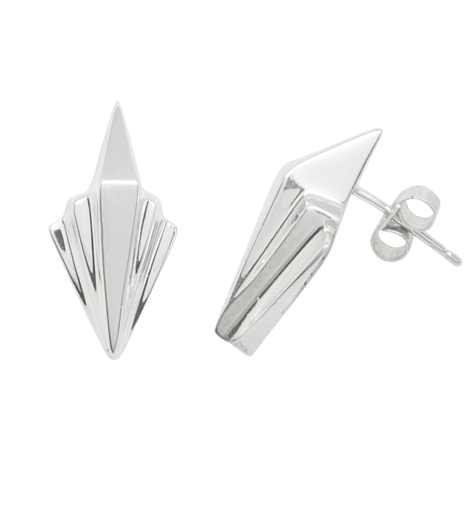 Art Deco Silver Earrings - Studs