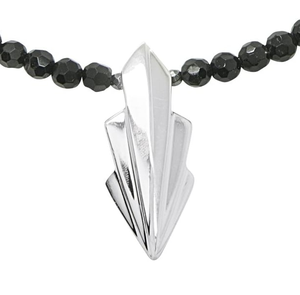 Large Art Deco Silver Necklace and Onyx gemstones