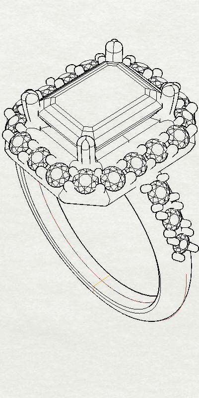 Cad image of a bespoke enagagement ring