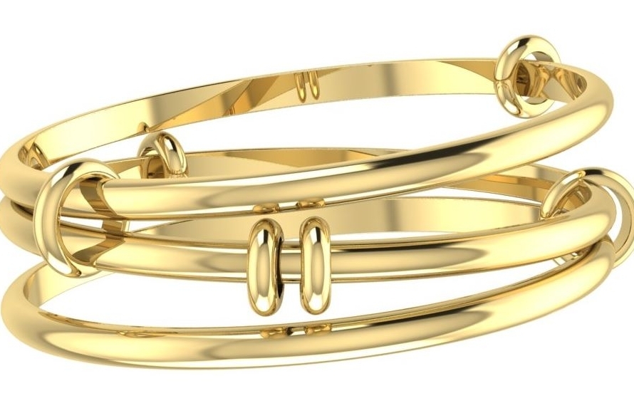 Bespoke yellow gold bangle