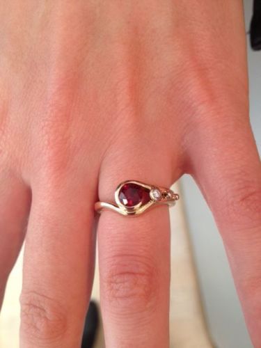 Bespoke rose gold and ruby engagement ring