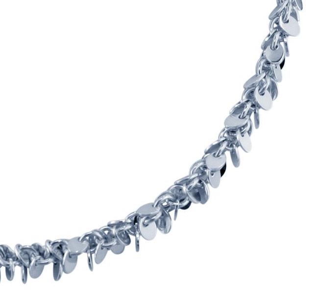 Silver Shimmer Tassel Ankle Bracelet