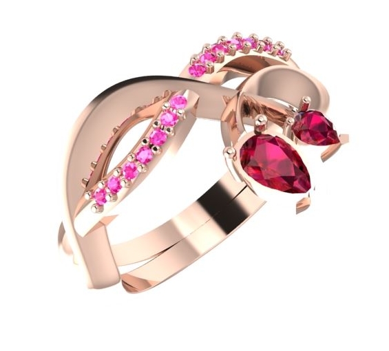Entwined - Rubies, Pink Sapphire & Rose Gold