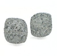 Oxidised Silver Frozen Sand Earrings