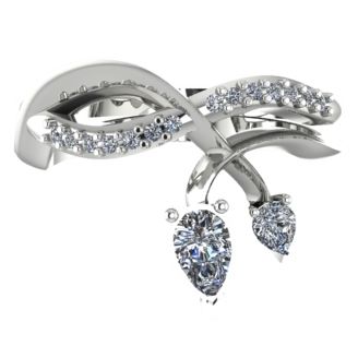 Elegant and organic flowing diamond engagement ring